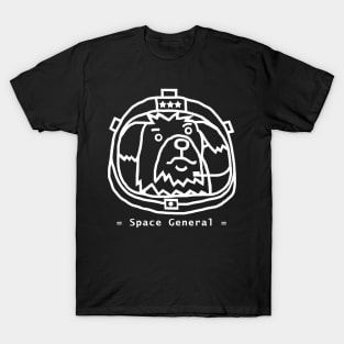 White Line Space General Fergus the Dog Portrait T-Shirt